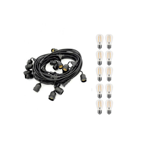 10m E27 Virtene ar LED Spuldzēm