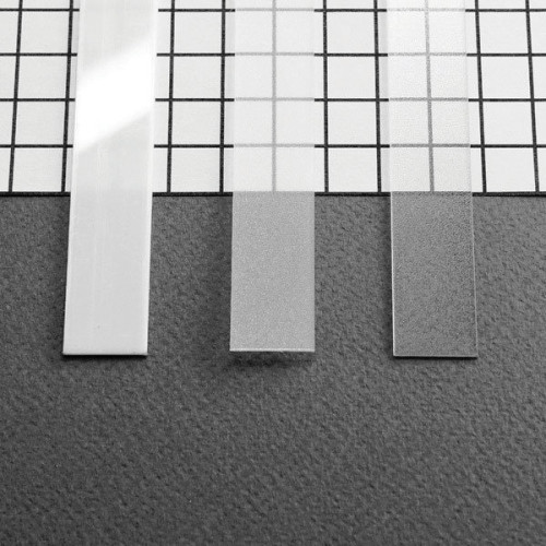 PC OPAL stikls LED lentu profilam Krāsa: Caurspīdīgs