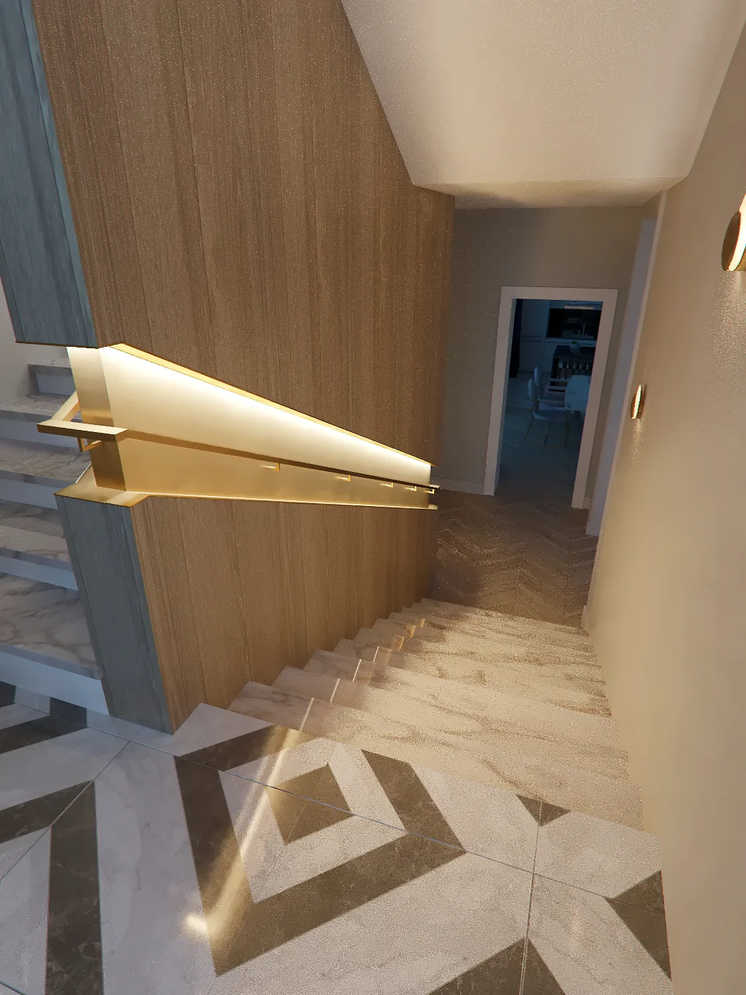 Trepju margu apgaismojums privātmājā Jūrmalā — 2